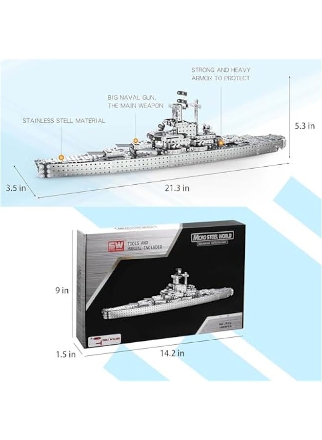 BYTEWAR 3D Metal Puzzle Erector Set - 1188 Piece Military Model Building Set for Boys, Adults, and Men -   Birthday Gift - Image 3